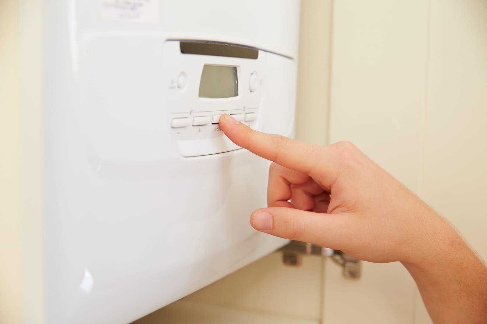 Boiler pressure gauge showing low pressure