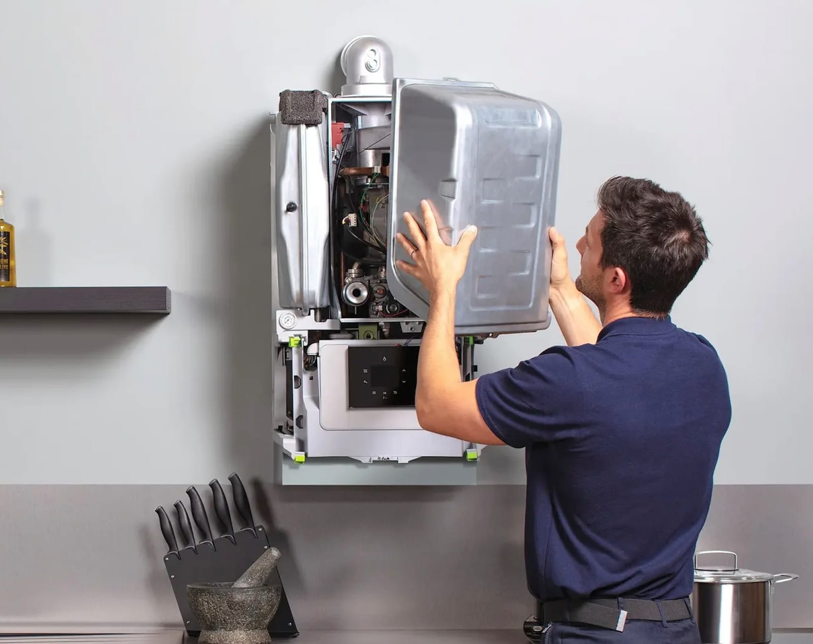 Step 3 — new boiler installation carried out by the Thames Valley Heating Services team